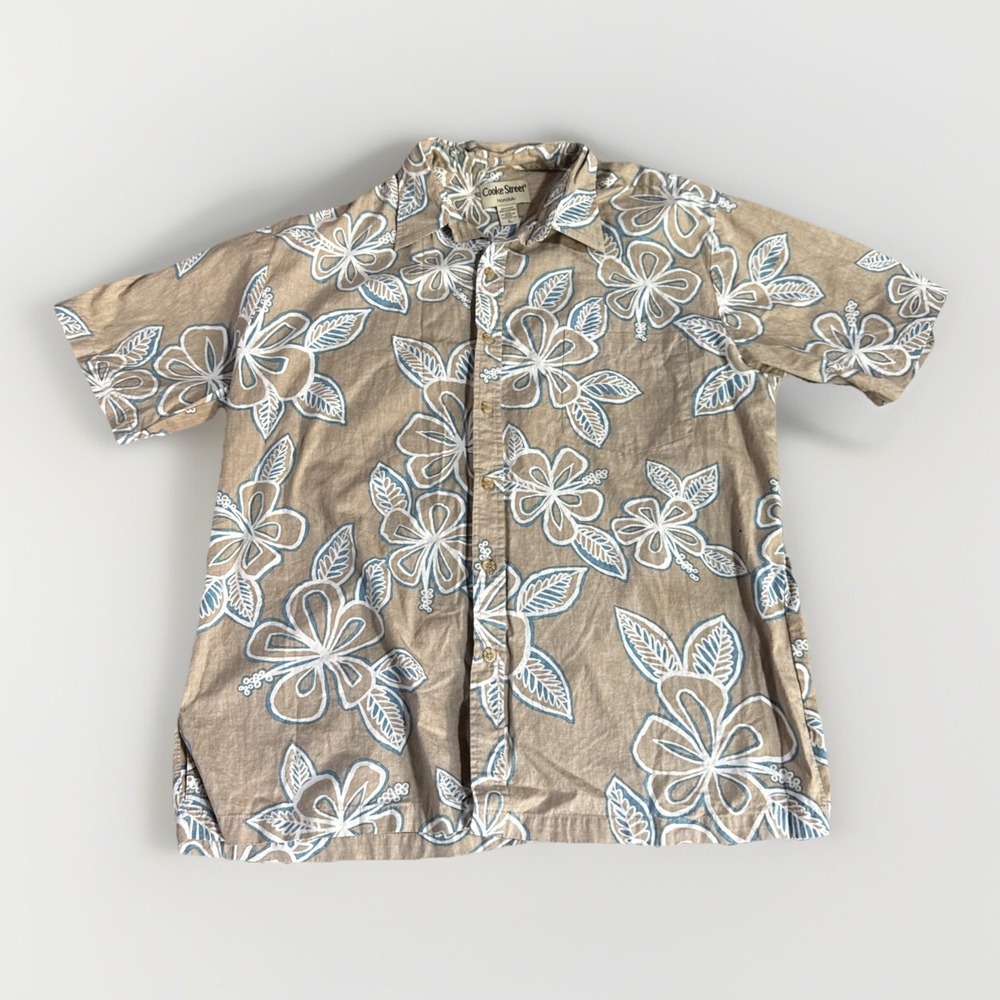 Vintage Cooke Street Honolulu Shirt Large Print Tropical Floral Hawaiian